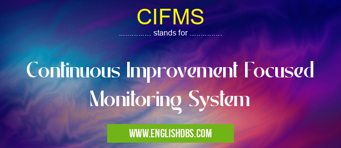 CIFMS means Continuous Improvement Focused Monitoring System CIFMS