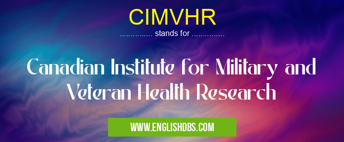 CIMVHR means Canadian Institute for Military and Veteran Health Research CIMVHR