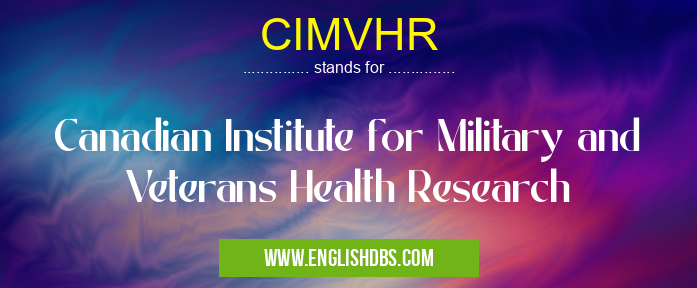 CIMVHR means Canadian Institute for Military and Veterans Health Research CIMVHR