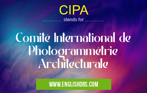 CIPA means Comité International de Photogrammétrie Architecturale CIPA