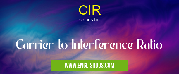 CIR means Carrier to Interference Ratio CIR