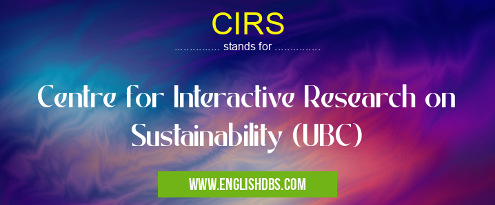 CIRS means Centre for Interactive Research on Sustainability (UBC) CIRS