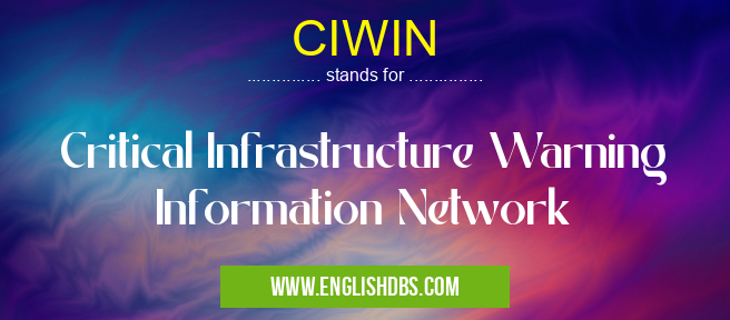 CIWIN means Critical Infrastructure Warning Information Network CIWIN