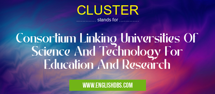 CLUSTER means Consortium Linking Universities Of Science And Technology For Education And Research CLUSTER
