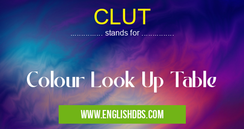 CLUT means Colour Look Up Table CLUT