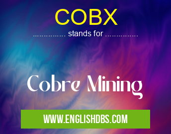 COBX means Cobre Mining COBX