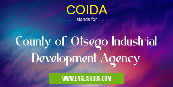 COIDA means County of Otsego Industrial Development Agency COIDA