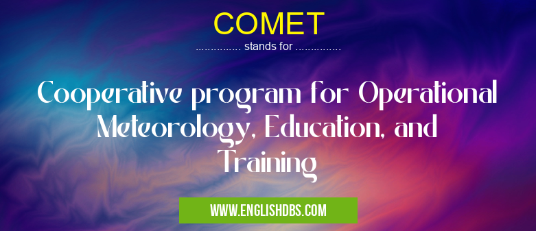 COMET means Cooperative program for Operational Meteorology, Education, and Training COMET