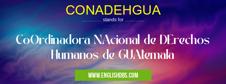 CONADEHGUA means CoOrdinadora NAcional de DErechos Humanos de GUAtemala CONADEHGUA