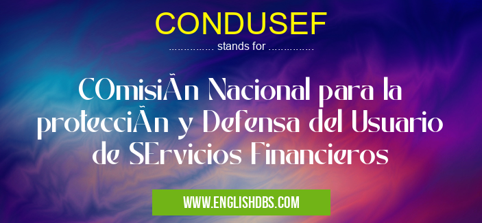 CONDUSEF means COmisión Nacional para la protección y Defensa del Usuario de SErvicios Financieros CONDUSEF