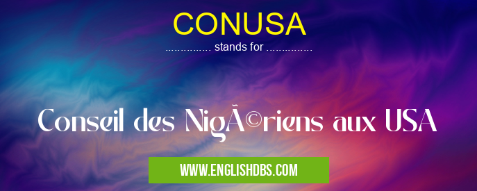 CONUSA means Conseil des Nigériens aux USA CONUSA