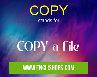 COPY means COPY a file COPY
