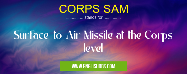 CORPS SAM means Surface-to-Air Missile at the Corps level CORPS SAM