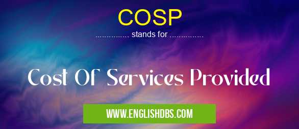 COSP means Cost Of Services Provided COSP