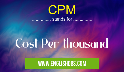CPM means Cost Per thousand CPM