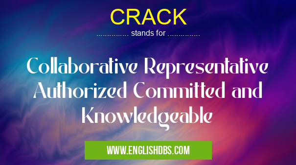 CRACK means Collaborative Representative Authorized Committed and Knowledgeable CRACK