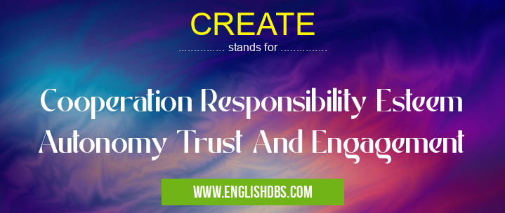 CREATE means Cooperation Responsibility Esteem Autonomy Trust And Engagement CREATE