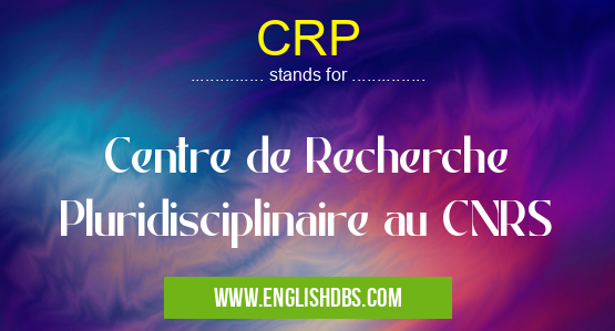 CRP means Centre de Recherche Pluridisciplinaire au CNRS CRP