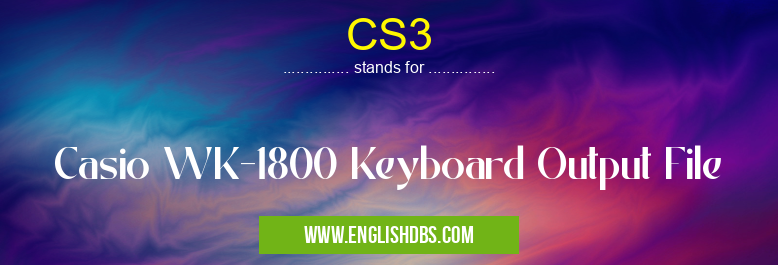 CS3 means Casio WK-1800 Keyboard Output File CS3