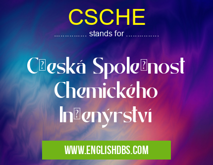 CSCHE means Česká Společnost Chemického Inženýrství CSCHE