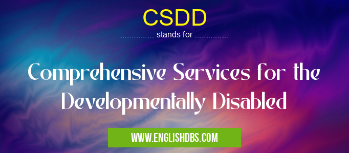 CSDD means Comprehensive Services for the Developmentally Disabled CSDD