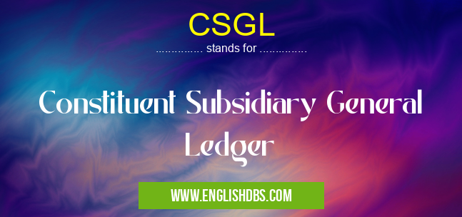 CSGL means Constituent Subsidiary General Ledger CSGL