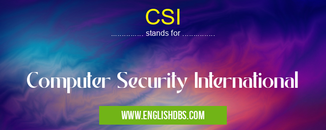 CSI means Computer Security International CSI