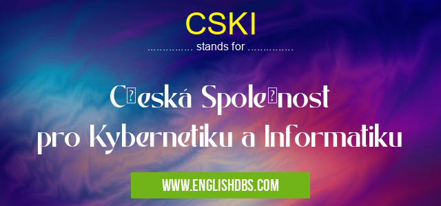 CSKI means Česká Společnost pro Kybernetiku a Informatiku CSKI