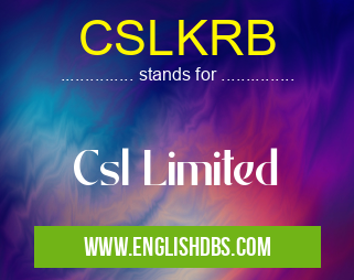 CSLKRB means Csl Limited CSLKRB