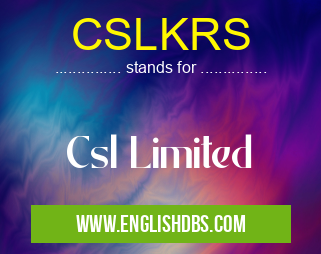 CSLKRS means Csl Limited CSLKRS
