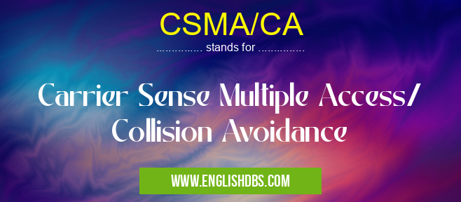 CSMA/CA means Carrier Sense Multiple Access/ Collision Avoidance CSMA/CA
