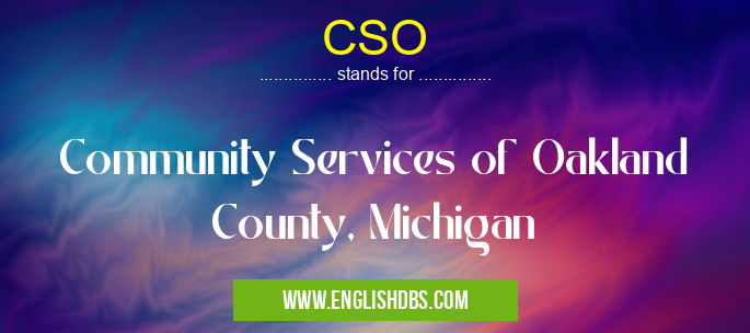 CSO means Community Services of Oakland County, Michigan CSO