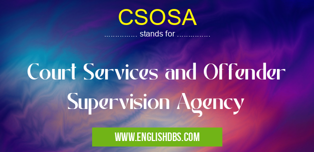 CSOSA means Court Services and Offender Supervision Agency CSOSA