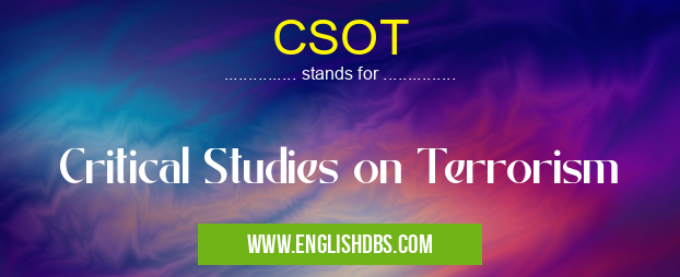CSOT means Critical Studies on Terrorism CSOT