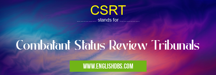 CSRT means Combatant Status Review Tribunals CSRT