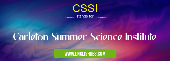 CSSI means Carleton Summer Science Institute CSSI