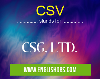 CSV means CSG, LTD. CSV