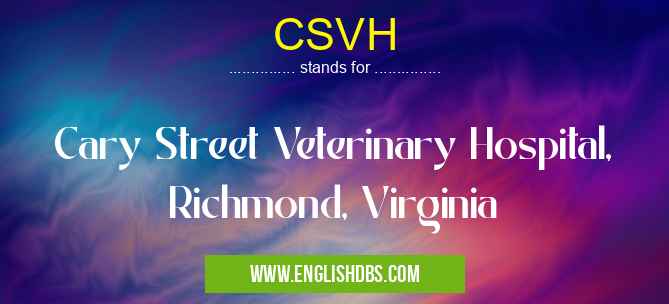 CSVH means Cary Street Veterinary Hospital, Richmond, Virginia CSVH