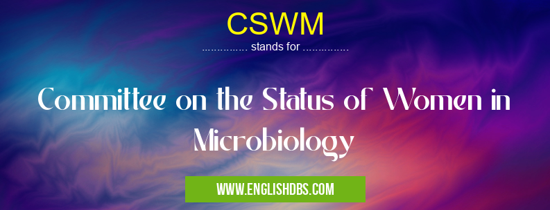 CSWM means Committee on the Status of Women in Microbiology CSWM