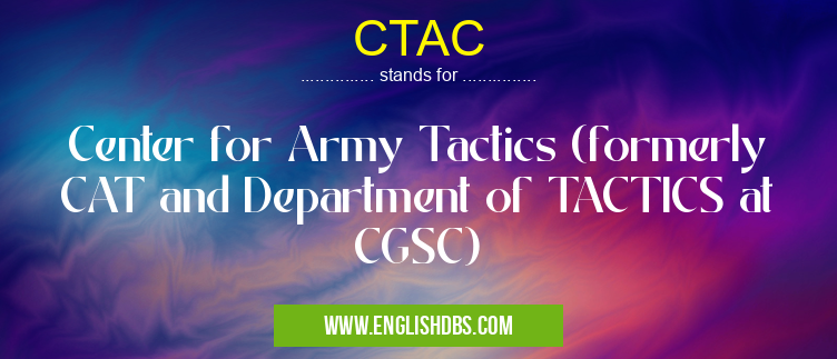 CTAC means Center for Army Tactics (formerly CAT and Department of TACTICS at CGSC) CTAC
