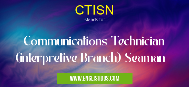 CTISN means Communications Technician (interpretive Branch) Seaman CTISN