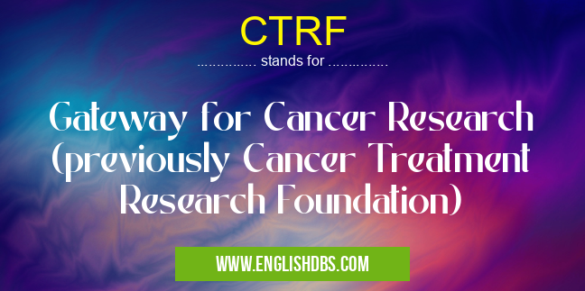 CTRF means Gateway for Cancer Research (previously Cancer Treatment Research Foundation) CTRF