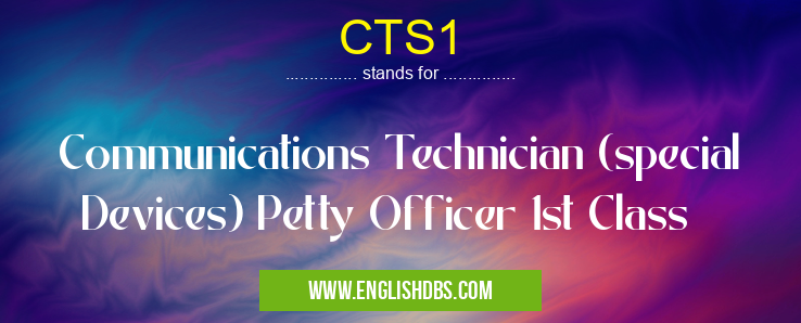CTS1 means Communications Technician (special Devices) Petty Officer 1st Class CTS1