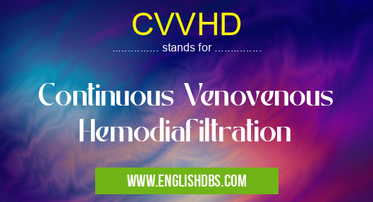 CVVHD means Continuous Venovenous Hemodiafiltration CVVHD