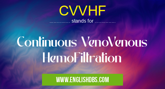 CVVHF means Continuous VenoVenous HemoFiltration CVVHF