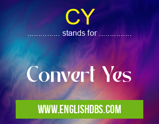 CY means Convert Yes CY