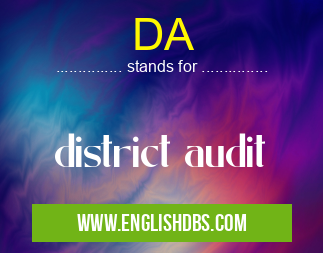 DA means district audit DA