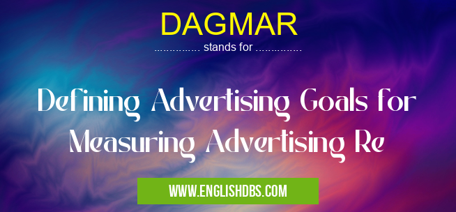 DAGMAR means Defining Advertising Goals for Measuring Advertising Re DAGMAR