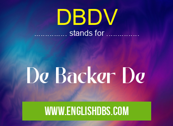DBDV means De Backer De DBDV