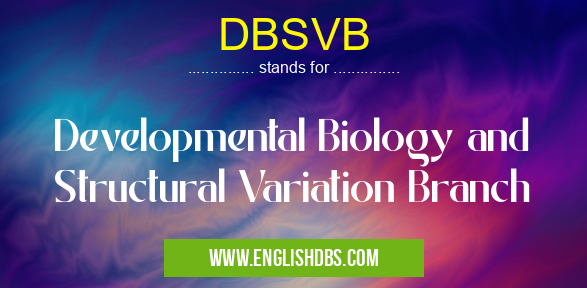 DBSVB means Developmental Biology and Structural Variation Branch DBSVB